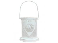 Svícen 9cm s anděli plech- bílý s uchem